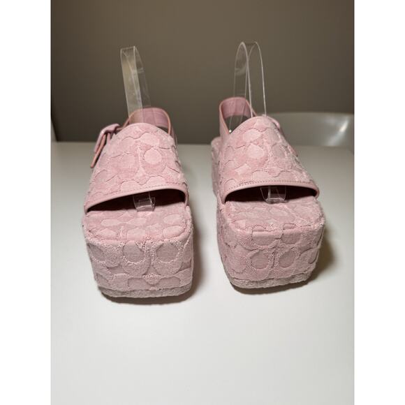 Coach Womens Noelle Pink Platform Sandals Shoes 7.5B Chunky Y2K Retro - Picture 2 of 10